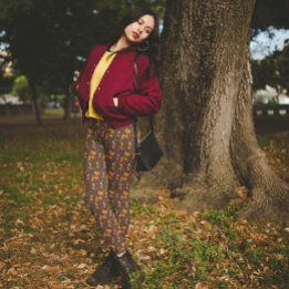 Mörk Acorns Höst löv Grått Leggings