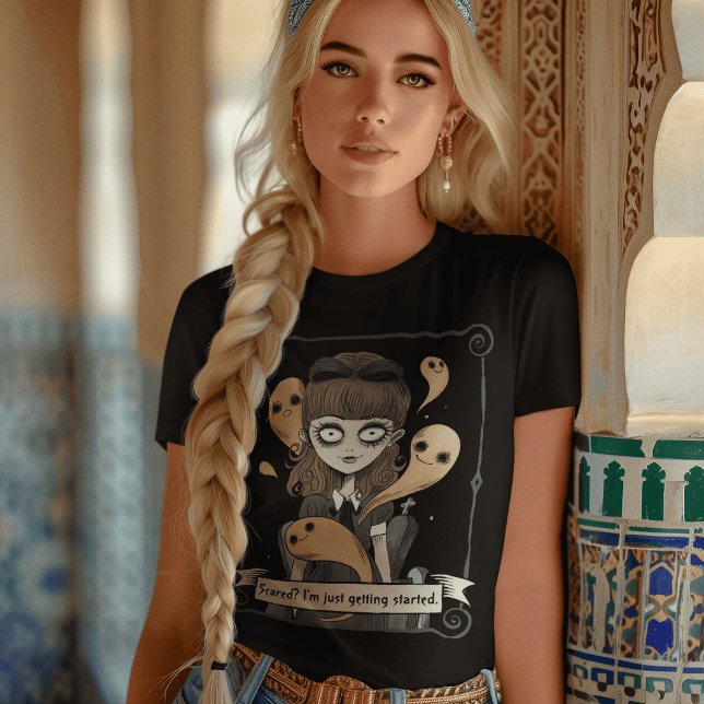 Mörk Aestesiskt: Goth Girl, omringad av Spöken T Shirt (Skapare uppladdad)