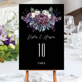 Mörk Aesthetic Goth Bröllop Bouquet Bordsnummer