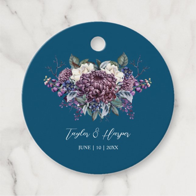 Mörk Aesthetic Goth Bröllop Bouquet Gåvor Etiketter (Framsida)