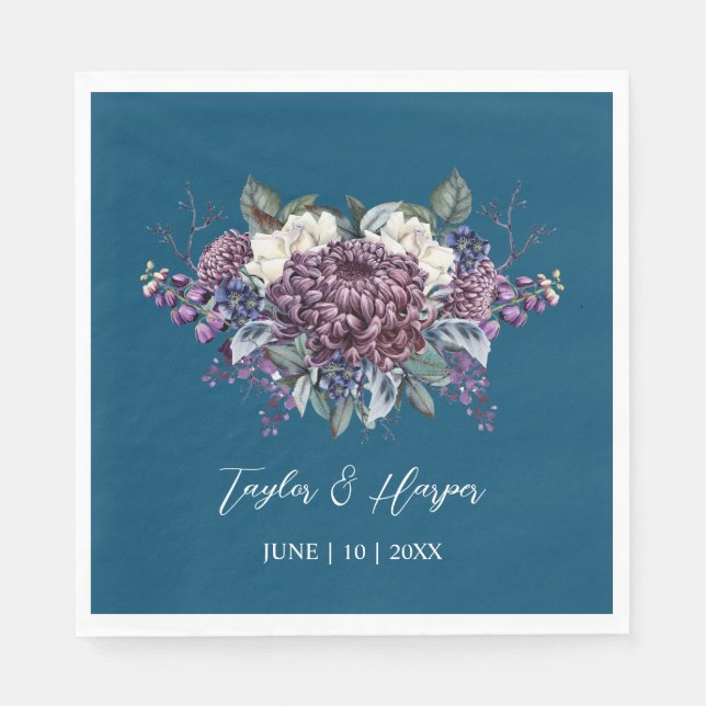 Mörk Aesthetic Goth Bröllop Bouquet Pappersservett (Framsidan)