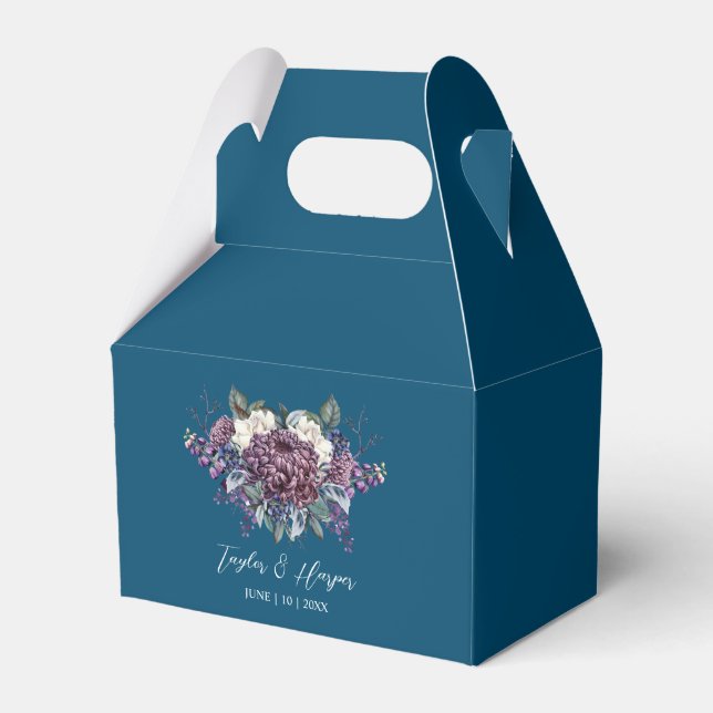 Mörk Aesthetic Goth Bröllop Bouquet Presentaskar (Framsidan Sidan)