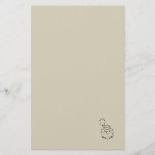 Mörk Akademi Bläckhorn – Minimalistisk Vintage Bib Brevpapper