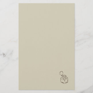 Mörk Akademi Bläckhorn – Minimalistisk Vintage Bib Brevpapper