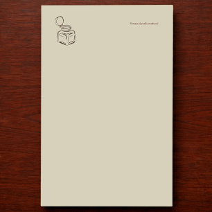 Mörk Akademi Bläckhorn – Minimalistisk Vintage Bib Brevpapper