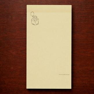 Mörk Akademi Bläckhorn – Minimalistisk Vintage Bib Post-it Block