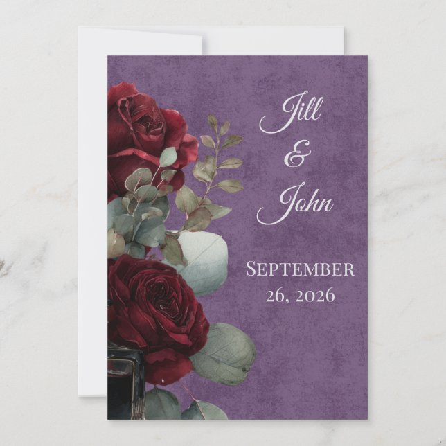 Mörk Akademi Crimson Noir Bröllopsinbjudan Inbjudningar (Framsida)