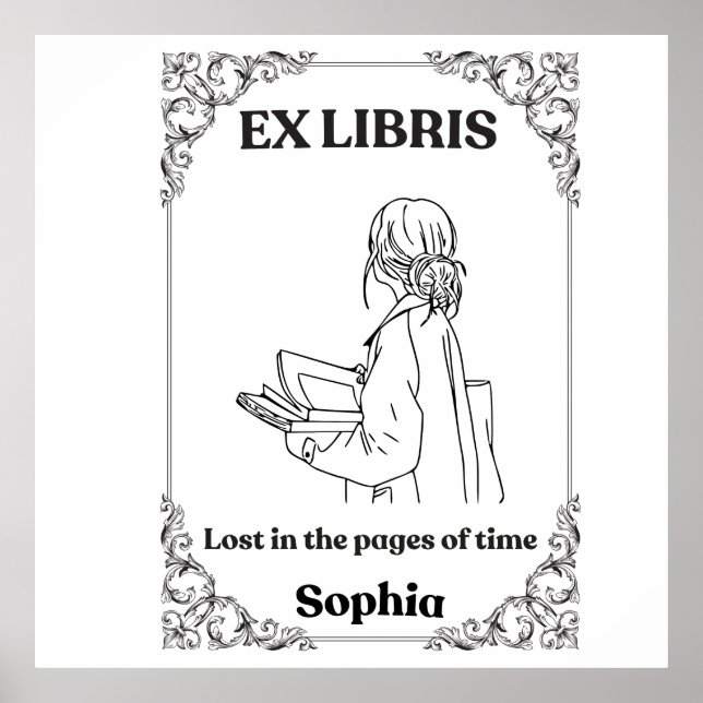 Mörk Akademi Ex Libris Personlig Läsjournal Poster (Framsidan)