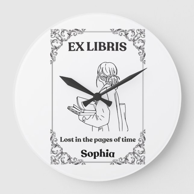 Mörk Akademi Ex Libris Personlig Läsjournal Stor Klocka (Framsida)