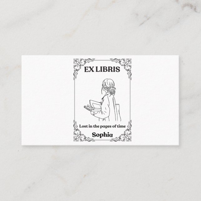 Mörk Akademi Ex Libris Personlig Läsjournal Visitkort (Framsida)