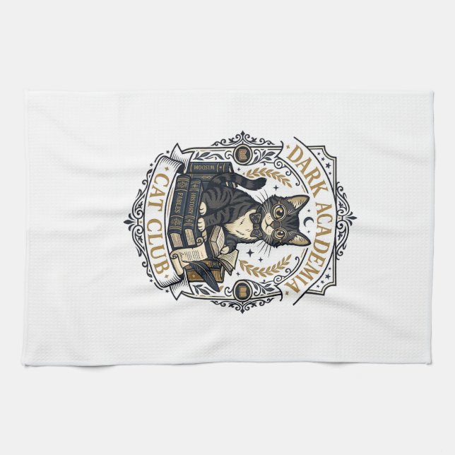 Mörk Akademi Katt Katt Pappa Presentidé - Mörk Aka Kökshandduk (Horisontell)