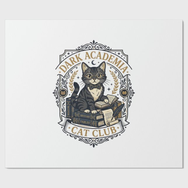 Mörk Akademi Katt Katt Pappa Presentidé - Mörk Aka Presentpapper (Platt)