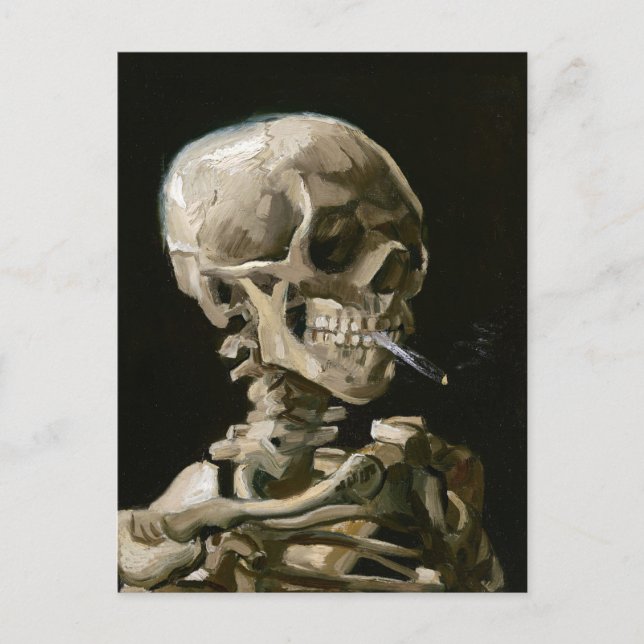 Mörk Akademi Van Gogh Skelett Estetik Vykort (Framsida)