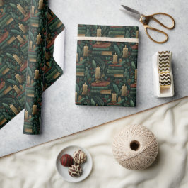 Mörk Akademia Bok Älskare Wrapping Papper Presentpapper