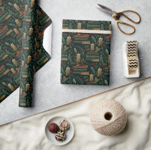 Mörk Akademia Bok Älskare Wrapping Papper Presentpapper