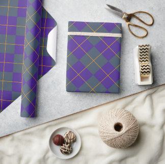 Mörk Akademia Lila Argyle Wrapping Papper Presentpapper