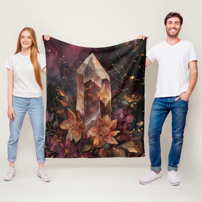 Mörk akademisk ametist himmelsk design fleecefilt (På plats)
