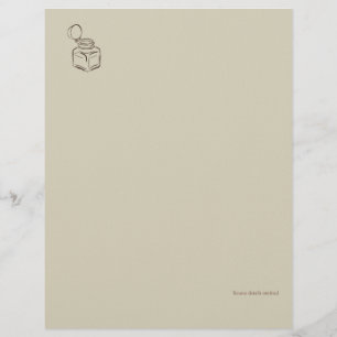 Mörk Akademisk Bläckpotta – Minimalistisk Vintage Brevhuvud