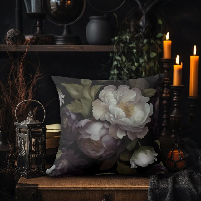 Mörk akademisk blomsterdesign kudde (Skapare uppladdad)