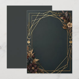 Mörk Akademisk Boho Bröllop Inbjudningar