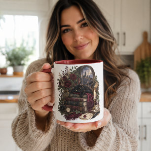 Mörk Akademisk Bokälskare Katt Mugg