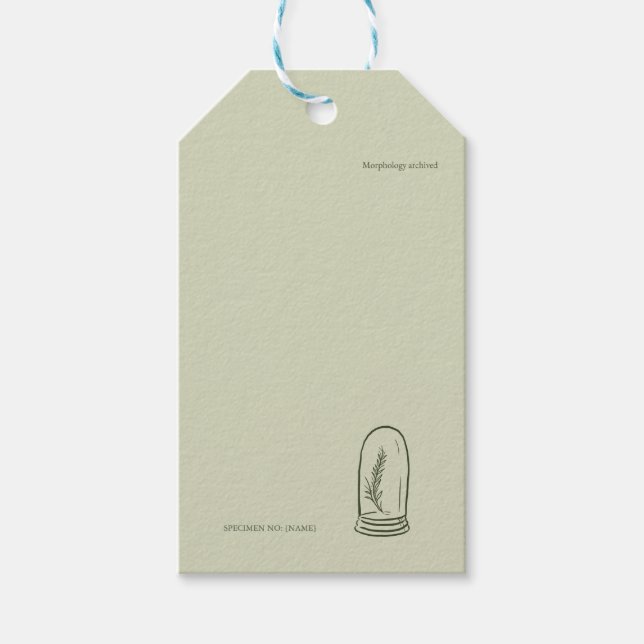 Mörk akademisk botanisk trädgårdsläsarepresent presentetikett (Framsidan)