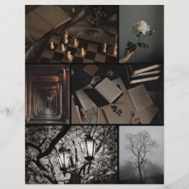 Mörk akademisk collage Scrapbookingpapper