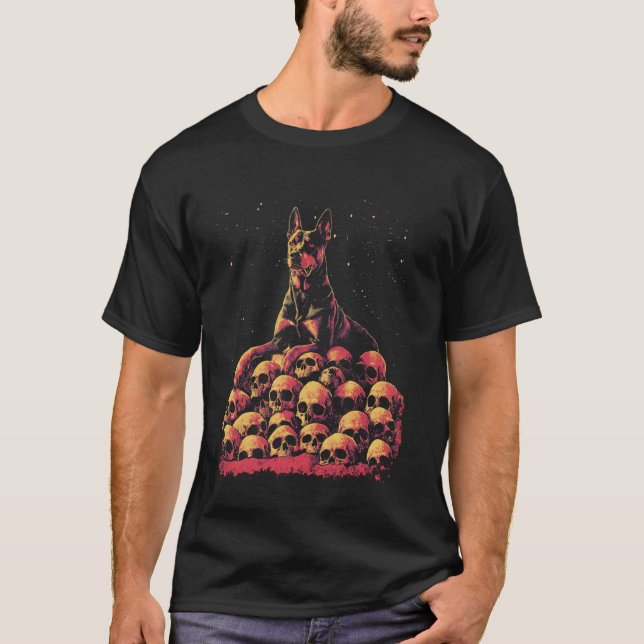 Mörk akademisk dobermannpinscher t shirt (Framsida)