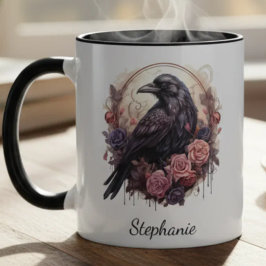 Mörk akademisk gotisk blomsterdesign mugg
