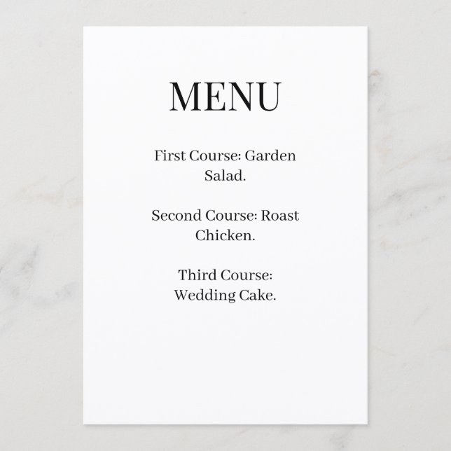 Mörk akademisk gotisk bröllopsmeny meny (Framsida)