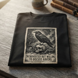 Mörk akademisk gotisk onyx skalle korp t shirt
