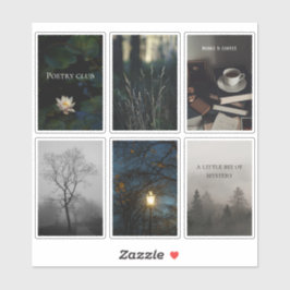 Mörk Akademisk Läsaestetik Klistermärkesark Klistermärken