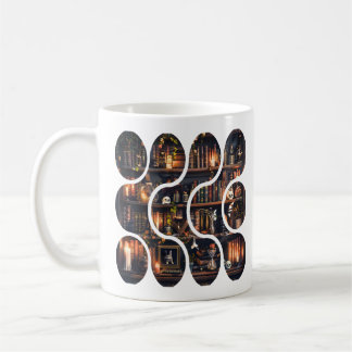 Mörk Akademisk Magisk Bokhylla Vintage Design Kaffemugg