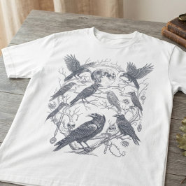 Mörk akademisk månbelyst korpgotisk grafik t shirt