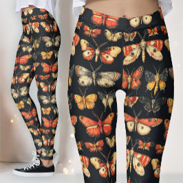 Mörk akademisk victoriansk gotisk fjärilsprover leggings