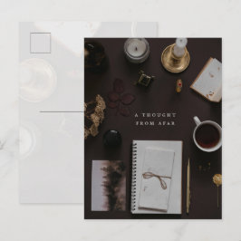 Mörk akademisk vintageförfattare vykort