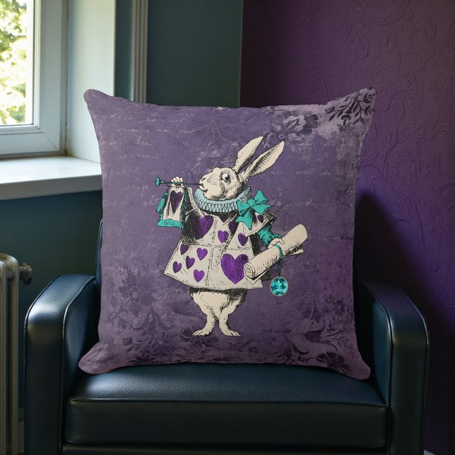 Mörk Alice Kanin Rustik Djup Lila Kudde (Skapare uppladdad)