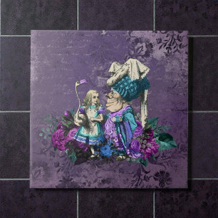 Mörk Alice Rustik Djup Lila Kakelplatta