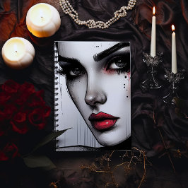 Mörk Allure Gothic – Dramatiska Röda Läppar Anteckningsbok