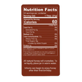 Mörk Amber Honung Nutritionsfaktorer Fraktsedel