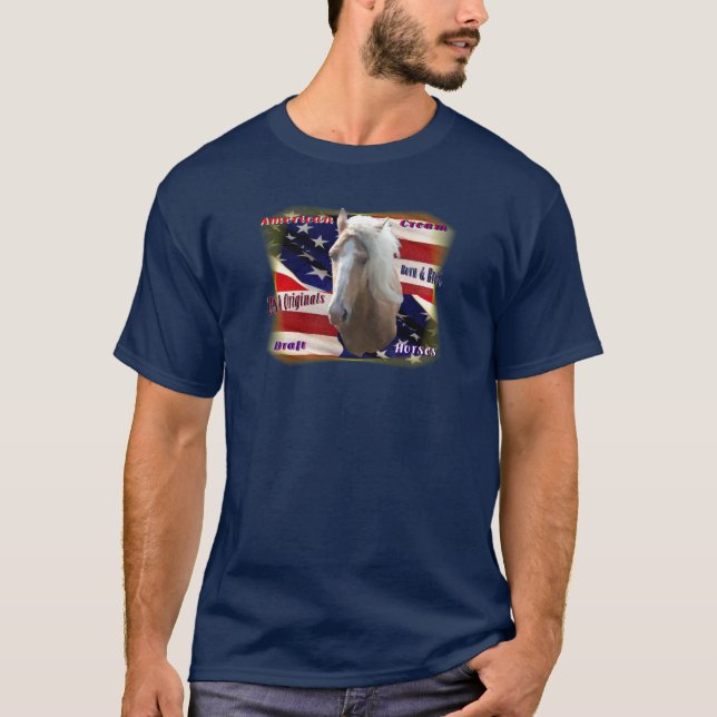 Mörk amerikankrämskjorta tee shirt (Framsida)