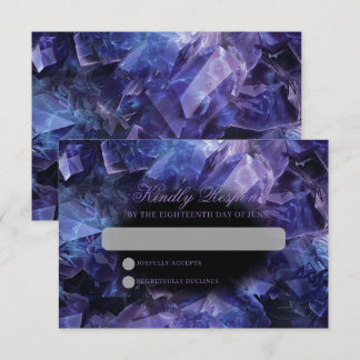 Mörk Amethyst Boho Witch Crystals Black Bröllop OSA Kort