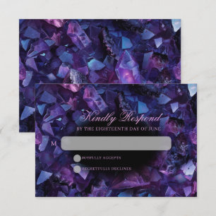 Mörk Amethyst Boho Witch Crystals Black Bröllop OSA Kort