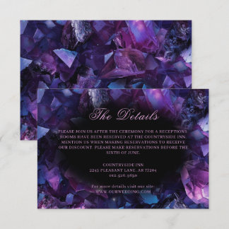 Mörk Amethyst Boho Witch Crystals Black Bröllop Tilläggskort