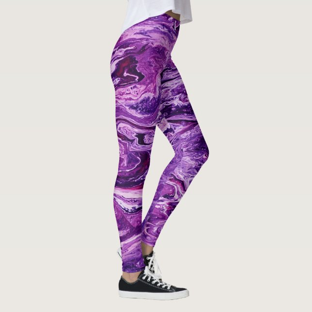 Mörk Amethyst Marble Melt Leggings (Höger)