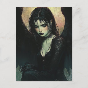 Mörk Angel AI Art Vykort