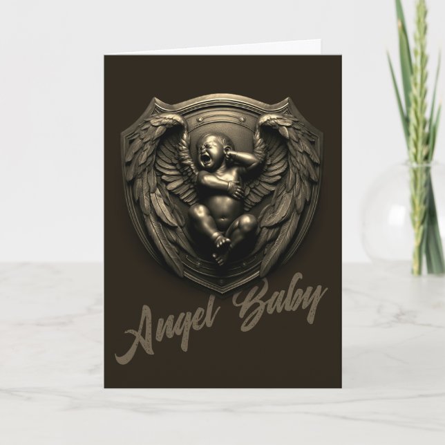Mörk Angel Baby Kort (Framsida)