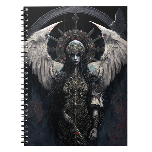 Mörk Angel Gothic Fantasy Art Anteckningsbok (Framsidan)
