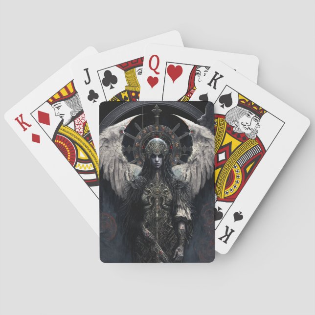 Mörk Angel Gothic Fantasy Art Casinokort (Baksidan)