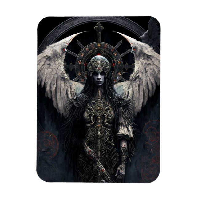 Mörk Angel Gothic Fantasy Art Magnet (Vertikal)